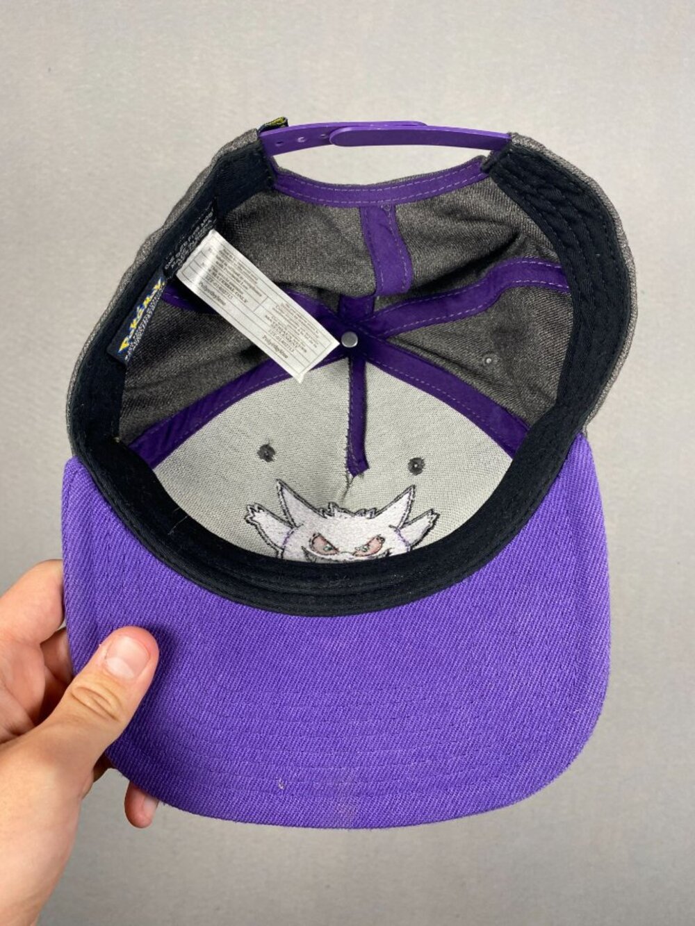 Pokemon Gengar Snapback Hat Gray & Purple Adjustable Cap One Size Fits Most - Picture 3 of 5